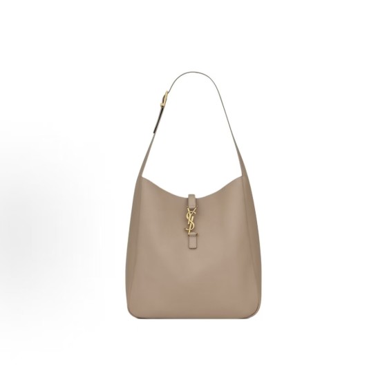 SAINT LAURENT YSL Le 5 A 7CASSANDRE hook buckle opening and closing design adjustable shoulder strap hand bill of lading shoulder bag Large women\'s style dust grey